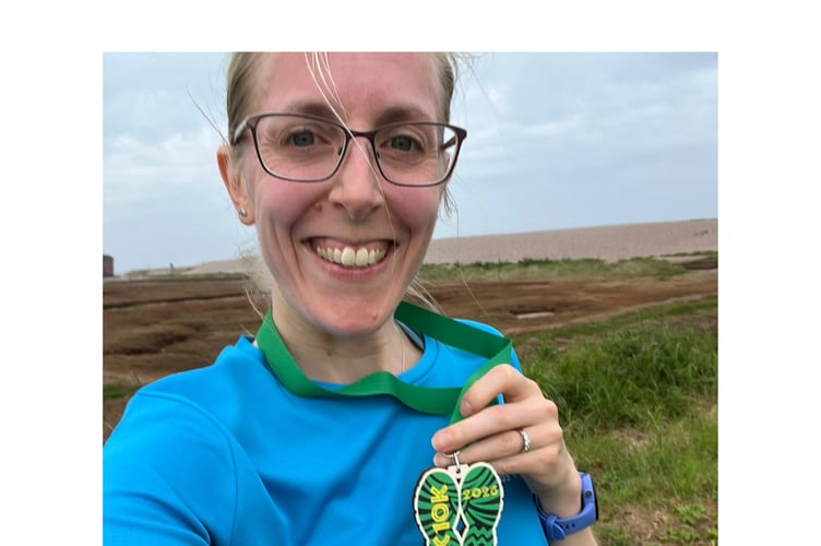 Becky at Jurassic Coast 10k 