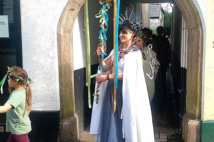 St Gudula at the head of the procession, part of the Dartmoor Tors Festival. photo contributed