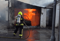 Car destroyed and garage severely damaged after fire in Newton Abbot