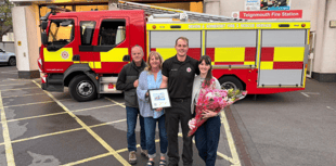 Teignmouth firefighter long service award