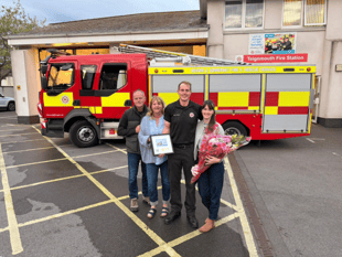 Teignmouth firefighter long service award
