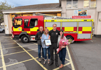Teignmouth firefighter long service award