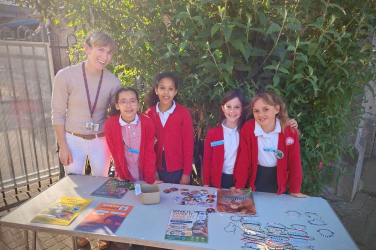 Fundraising stall at Shaldon primary