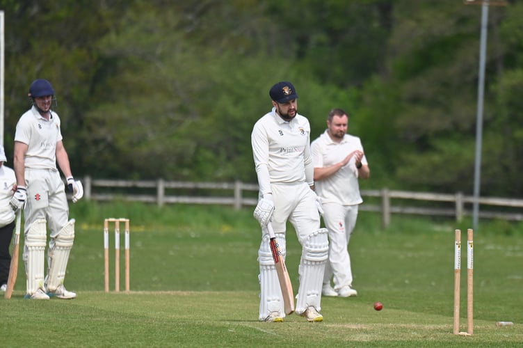 Devon Cricket League C Division West. Chudleigh versus South Devon. Chudleigh's Will Heather is run out -  wicket dispatched by South Devon 'keeper Dan Yates