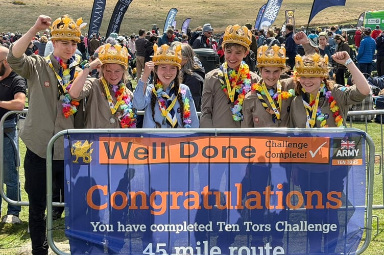 Bovey Tracey Scouts 45-mile Ten Tors 2026 team
