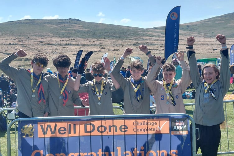 Ipplepen Scouts Ten Tors 2026 45-mile team.