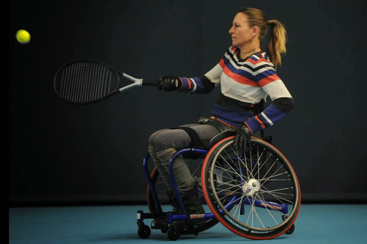Sarah Gaisford in her specially adapted wheelchair. Photo contributed