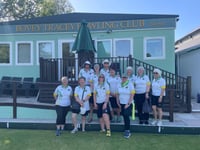 Bovey Tracey bowlers in full flow