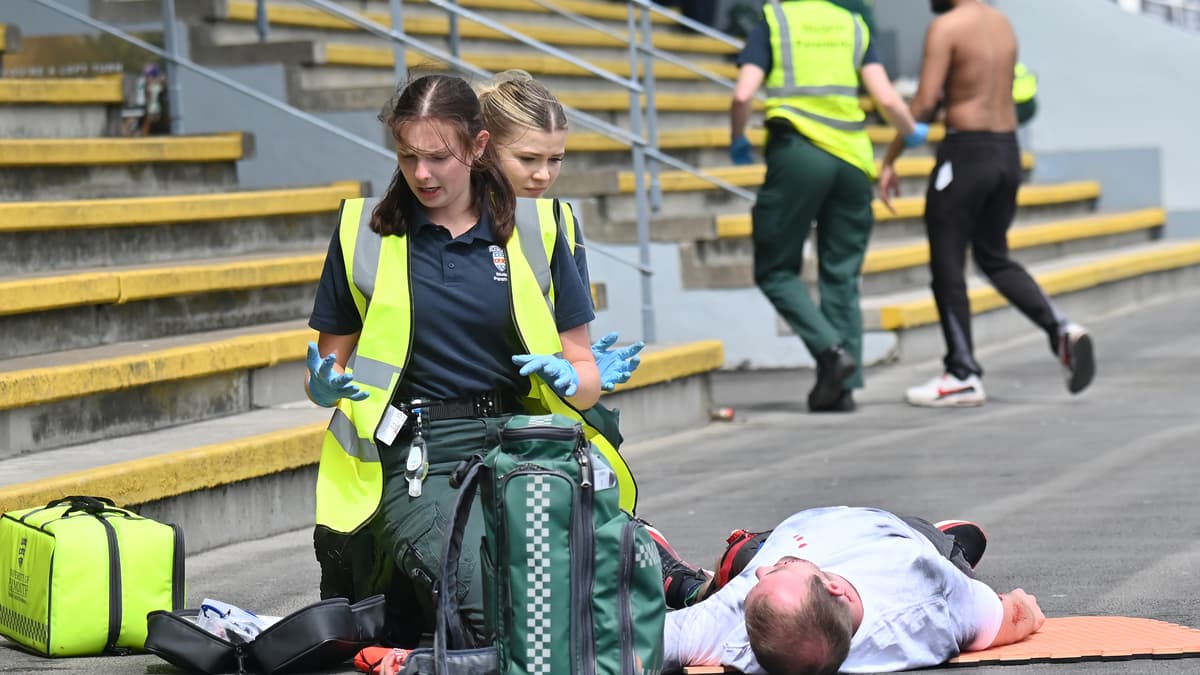 Student paramedics tackle disaster simulation at racecourse