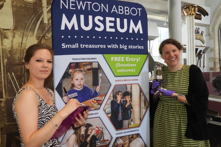 Newton Abbot Museum staff members Veronika Valigurska and Joanna Eccles. Photo contributed