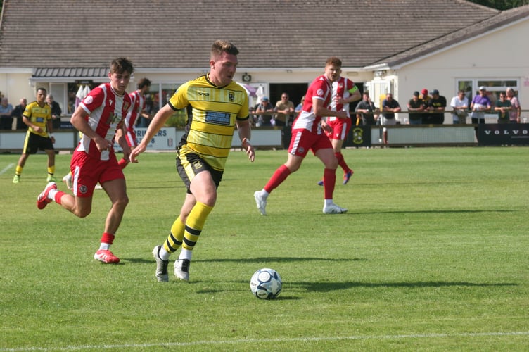 Buckland's Ryan Bush in possession against Newquay