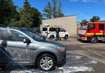 Dawlish fire crew's charity car wash success