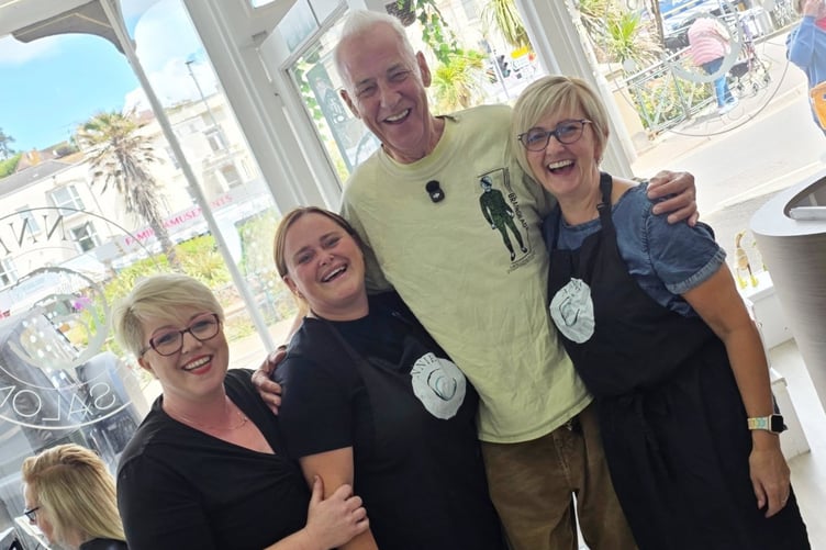TV legend Michael Barrymore at Annie's The Salon in Dawlish. Photo Carly Holmes