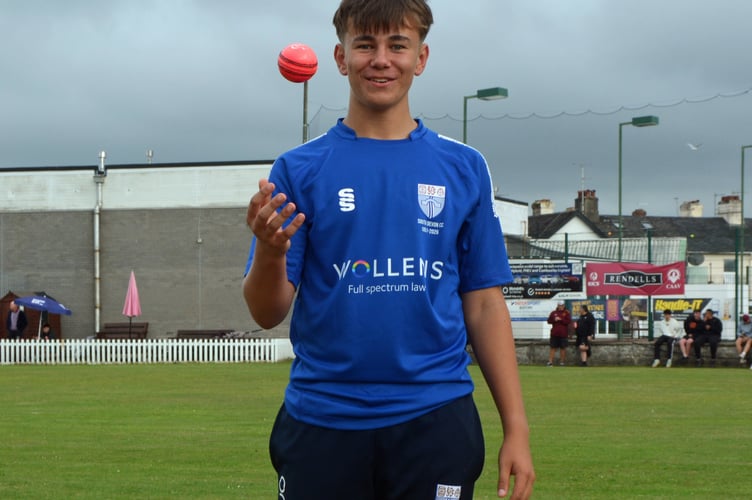 Fynn Murphy with his match-ball souvenir of the game