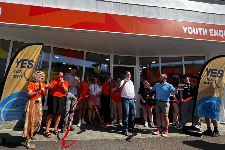 MP Martin Wrigley officially opens the refurbished Youth Enquiry Service in Newton Abbot