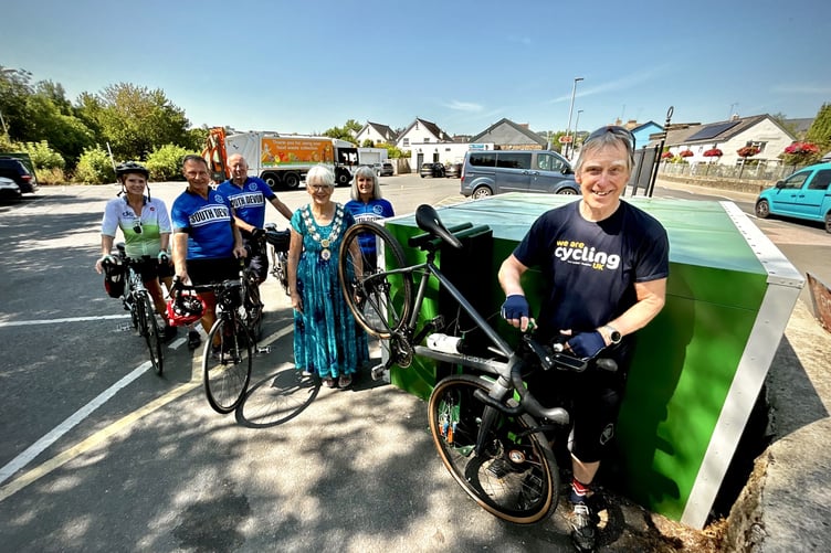 Graham Brodie at the repair point with Cllr Brooke and club members in attendance. Photo supplied