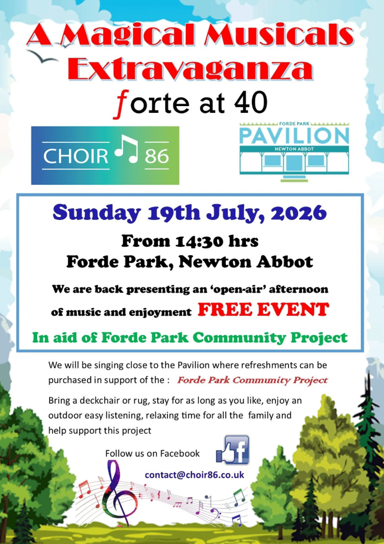 A flyer for this weekend's event at Forde Park