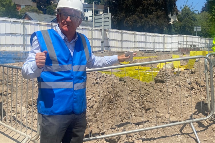 Cllr Richard Buscombe, Teignbridge's Portfolio Holder for Housing, at the Sherborne car park site
