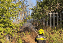 Third callout of day for Newton Abbot firefighters as blaze closes rail line