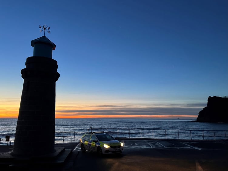 Police car parked near Teignmouth seafront