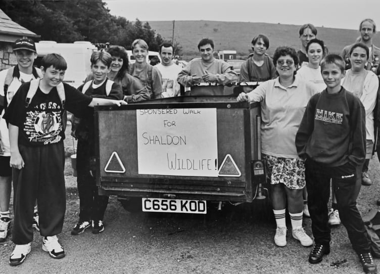 Start of a sponsored walk at Haytor to raise funds for Shaldon Zoo on July 2, 1995