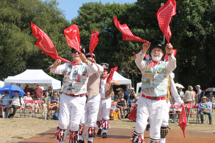 Tinners Morris from South Zeal during one of their performances. AQ 2008