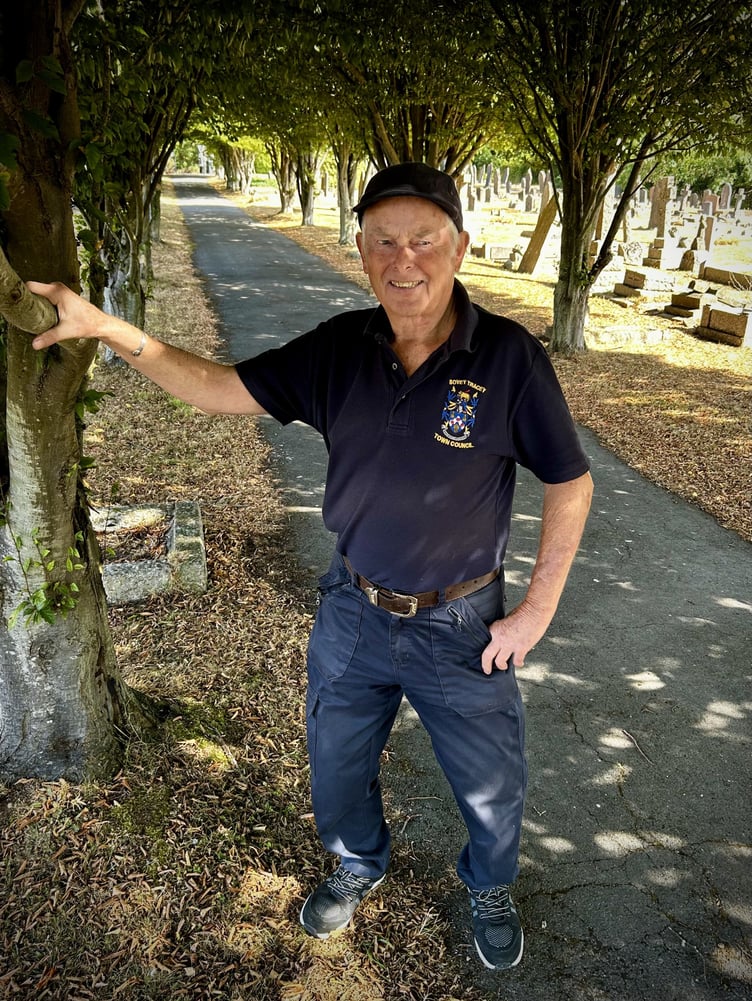 Roger Rance, 81, Bovey Tracey groundsman celebrates 25 years. Photo supplied