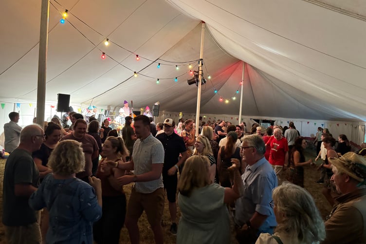 During one of the ceilidhs. AQ 7880