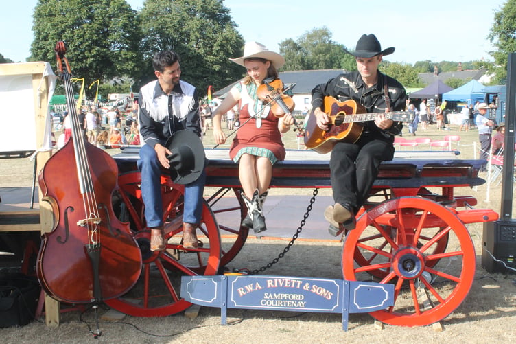 Rocking Horse Money on the wagon at the Dartmoor Folk Festival. AQ 2021