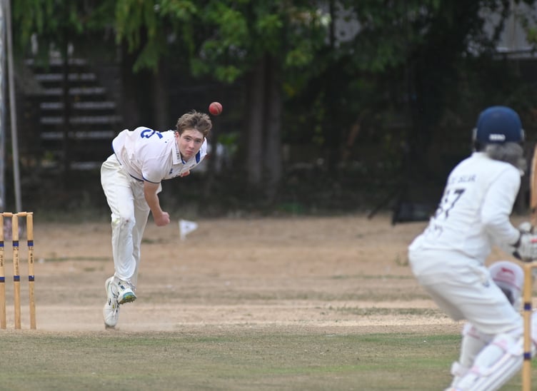 Devon Cricket League C Division West.South Devon versus Kingsbridge. South Devon bowler Josh Vicary