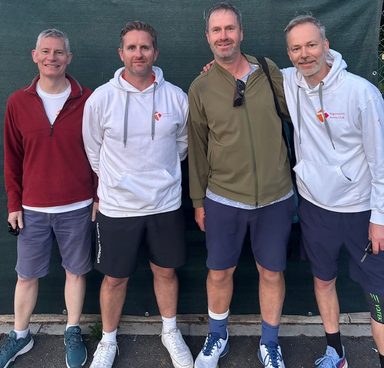 Tom Stenner-Evans, second from left, and other members of the Teignmouth Tennis Club committee