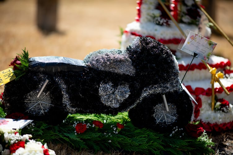 Motor cycle floral tribute