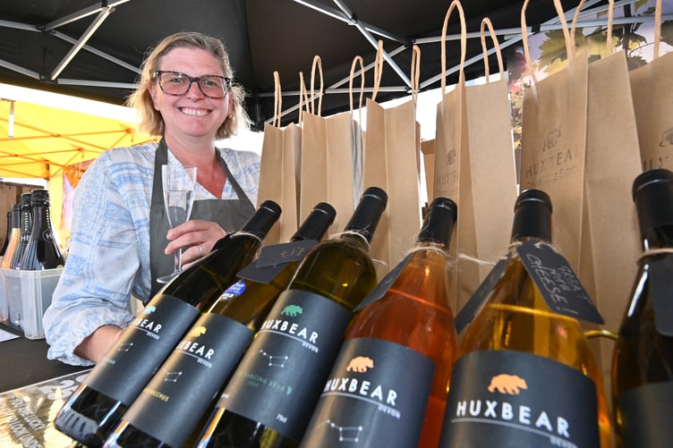 Moretonhampstead Food Festival.Fine wine - Lucy Hulland from Chudleigh's Huxbear Vineyard