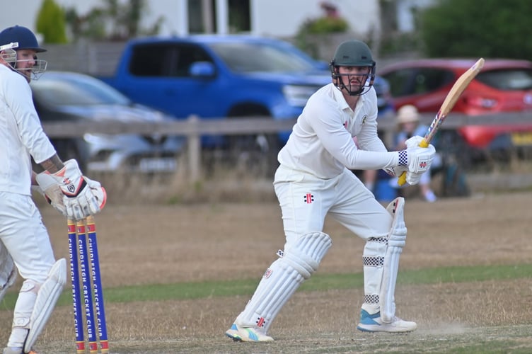 Devon Cricket League C Division West.Chudleigh versus Abbotskerswell. Abbots batsman Brayden Notman and Chudleigh 'keeper Nick Halse