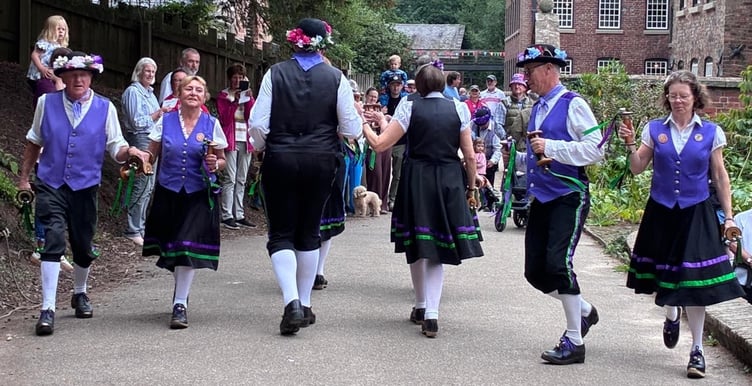 Raddon Hill Clog Morris dancing at Quarry Mill in Wilmslow, Cheshire