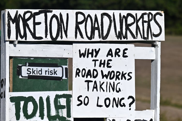 Moretonhampstead Carnival. Moreton strikes back at the recent road problems into the town