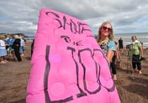 Beach crowd show their love for Teignmouth Lido