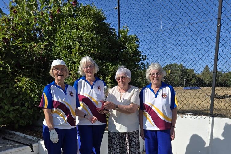 Nikki Bustin, Jane Slater, Barbara Chisnell, who presented the trophy and Barbara Perkiss