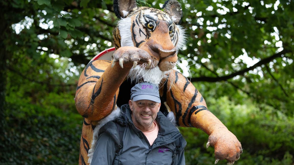 'Tiger man' visits Moreton during 1000-mile trek