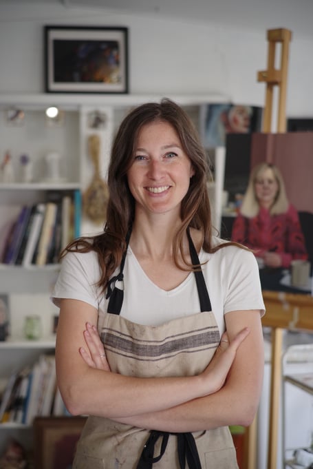 Chudleigh portrait artist Amelia Webster - one of the many local creatives taking part in Devon Open Studios 2026  