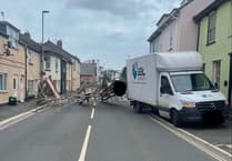 Road open again after being blocked by scaffolding