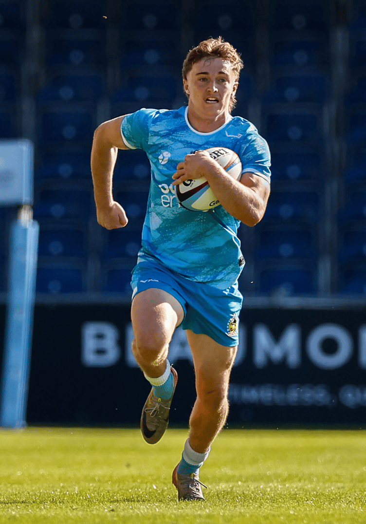 Exeter Chiefs winger Charlie Poynton in pre-season action against Scarlets at Sandy Park