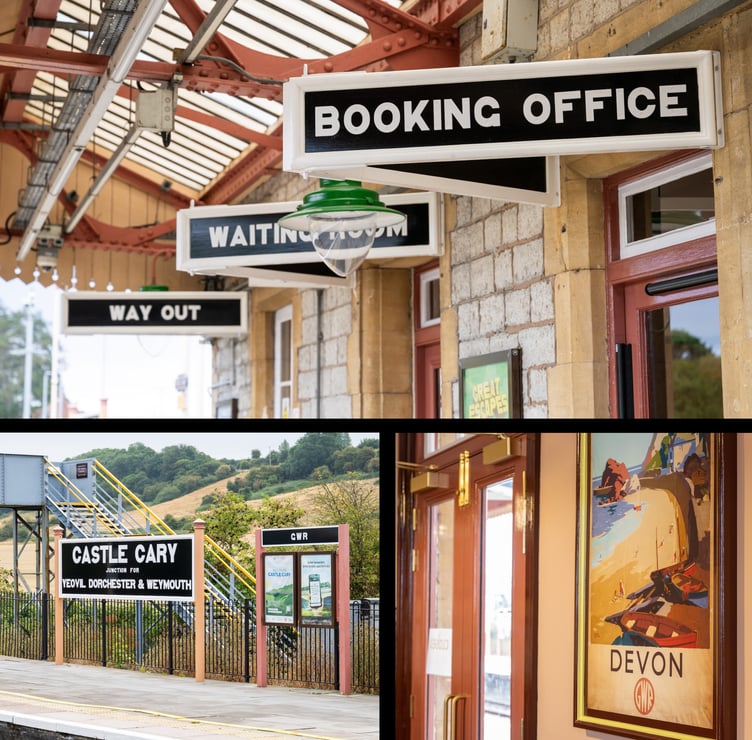 SDR created signs at Castle Cary Railway Station