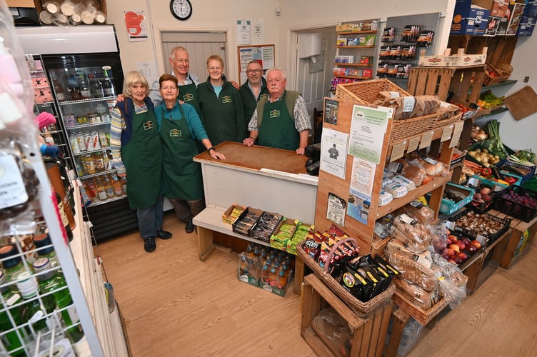 Volunteer team at Holne Community Shop. 
