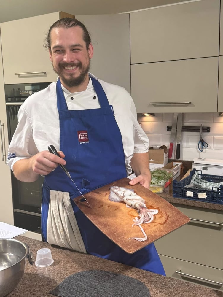 Ashburton Cookery School's Darren Comer, photographed by writer and broadcaster Revd Richard Coles.