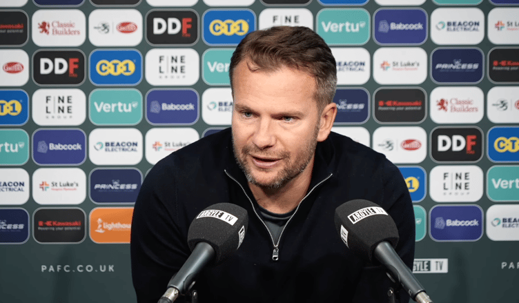 Argyle boss Tom Cleverley addresses the media following his side's 1-0 loss at home to Burton Albion