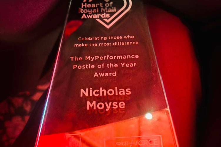 Nick Moyse's Heart of the Royal Mail Awards. Photo supplied