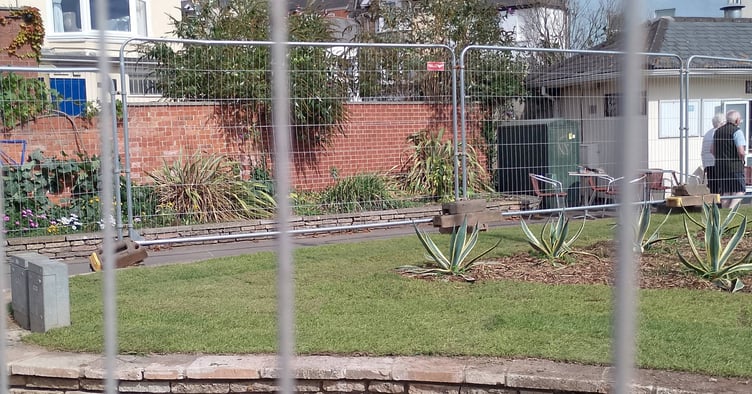 One of the flower beds in Dawlish being reinstated by South West Water. Photo Noreen Goodchild