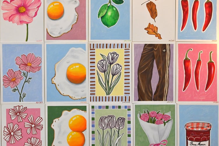 Just 15 of the 365 pictures created by Jen Madden over a year of daily drawings