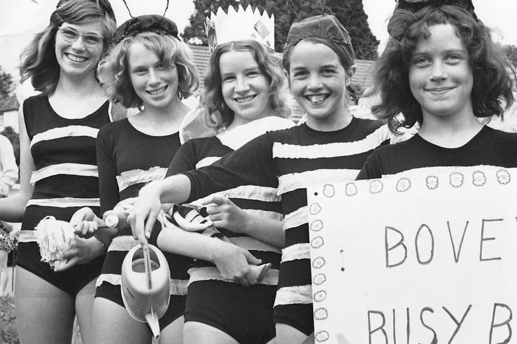 Bovey Tracey's Busy Bees from the town's summer carnival in August 1972